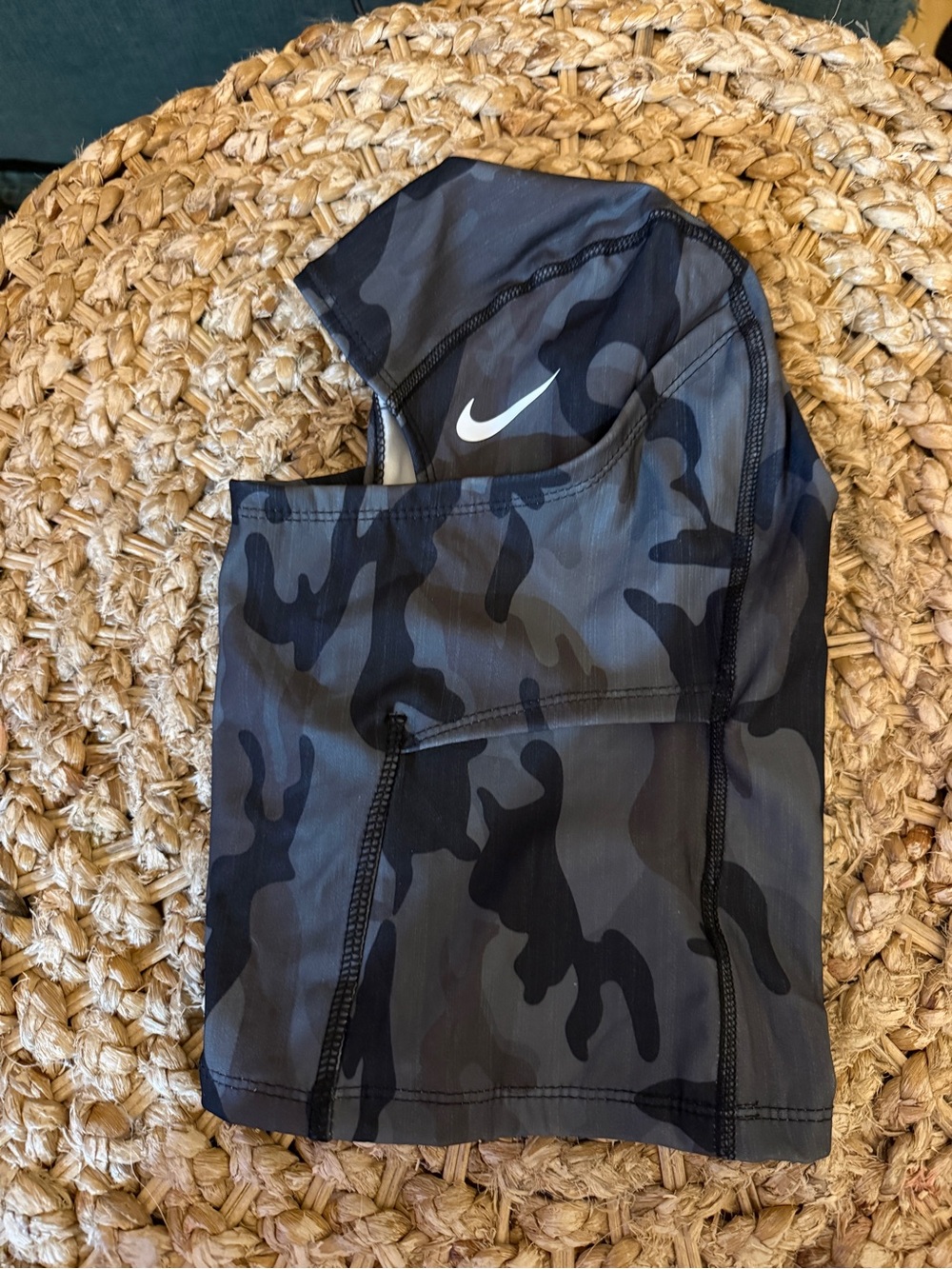 Nike Black and Gray Camo Balaclava Hood - Swoosh Accent